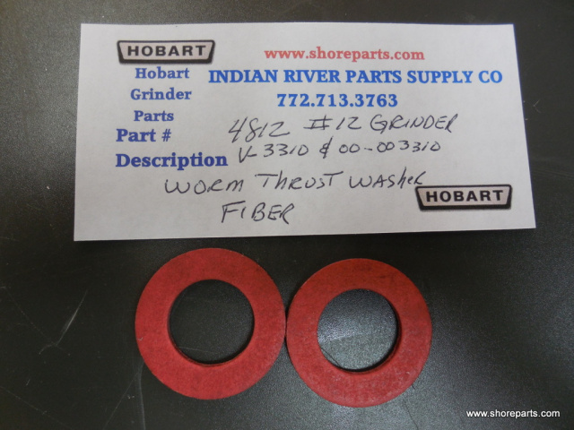 Hobart 4812 # 12 Meat Grinder V-3310-00-3310 Worm Fiber Thrust Washer 1-5/16" OD X 3/4" ID Sold in P